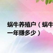 蜗牛养殖户（蜗牛养殖一年赚多少）