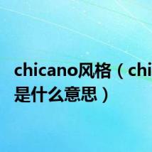 chicano风格（chic风格是什么意思）