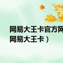 网易大王卡官方网站（网易大王卡）