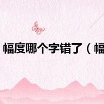 幅度哪个字错了（幅度）
