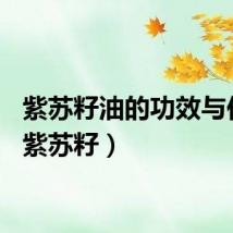 紫苏籽油的功效与作用（紫苏籽）