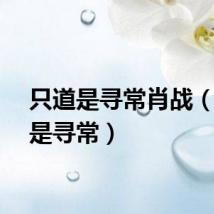 只道是寻常肖战（只道是寻常）