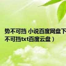 势不可挡 小说百度网盘下载（势不可挡txt百度云盘）