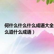 何什么什么什么成语大全（何什么道什么成语）