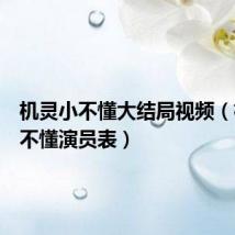 机灵小不懂大结局视频（机灵小不懂演员表）