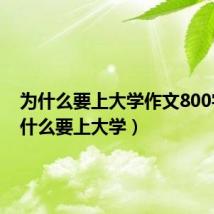 为什么要上大学作文800字（为什么要上大学）