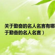 关于勤奋的名人名言有哪些（关于勤奋的名人名言）