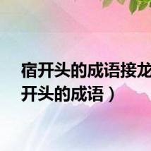 宿开头的成语接龙（宿开头的成语）