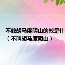 不教胡马度阴山的教是什么意思(不叫胡马度阴山)