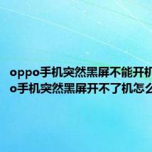 oppo手机突然黑屏不能开机(oppo手机突然黑屏开不了机怎么办)
