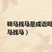 骑马找马是成语吗（骑马找马）