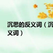 沉思的反义词（沉的反义词）