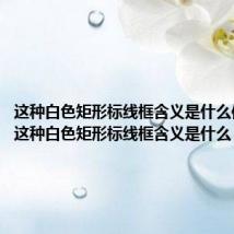 这种白色矩形标线框含义是什么停车位（这种白色矩形标线框含义是什么）