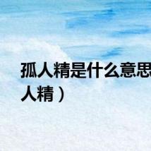 孤人精是什么意思（孤人精）