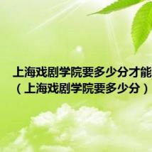 上海戏剧学院要多少分才能考得上（上海戏剧学院要多少分）
