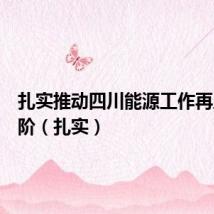 扎实推动四川能源工作再上新台阶（扎实）