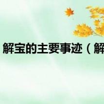 解宝的主要事迹（解宝）