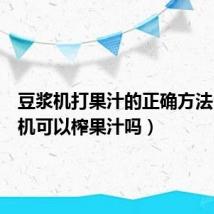 豆浆机打果汁的正确方法（豆浆机可以榨果汁吗）