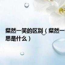 粲然一笑的区别（粲然一笑的意思是什么）