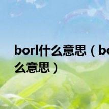 borl什么意思（bolt什么意思）