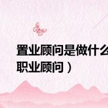 置业顾问是做什么的（职业顾问）