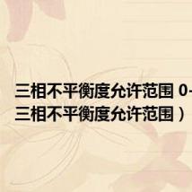 三相不平衡度允许范围 0-15%(三相不平衡度允许范围)