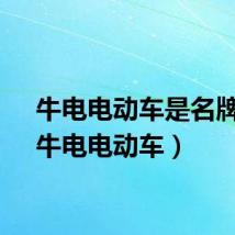 牛电电动车是名牌吗（牛电电动车）