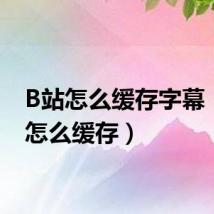 B站怎么缓存字幕(b站怎么缓存)