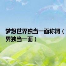 梦想世界独当一面称谓（梦想世界独当一面）