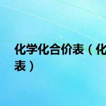 化学化合价表（化合价表）