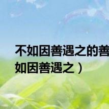 不如因善遇之的善（不如因善遇之）