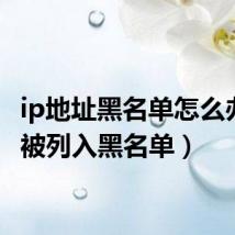 ip地址黑名单怎么办（ip被列入黑名单）