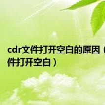 cdr文件打开空白的原因（cdr文件打开空白）