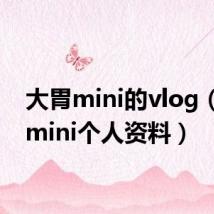 大胃mini的vlog(大胃mini个人资料)