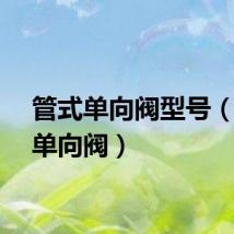 管式单向阀型号（管式单向阀）