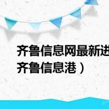 齐鲁信息网最新进展（齐鲁信息港）