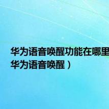 华为语音唤醒功能在哪里关闭(华为语音唤醒)