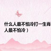 什么人最不怕冷打一生肖（什么人最不怕冷）