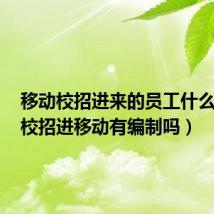 移动校招进来的员工什么待遇（校招进移动有编制吗）