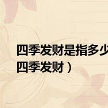 四季发财是指多少钱（四季发财）