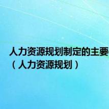 人力资源规划制定的主要依据是（人力资源规划）