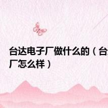 台达电子厂做什么的（台达电子厂怎么样）