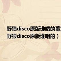 野狼disco原版谁唱的董宝石(野狼disco原版谁唱的)