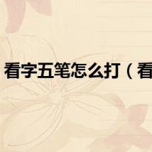 看字五笔怎么打（看字）