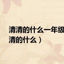 清清的什么一年级（清清的什么）