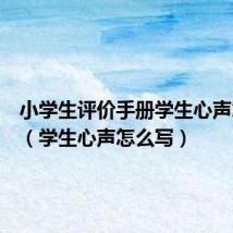 小学生评价手册学生心声怎么写(学生心声怎么写)