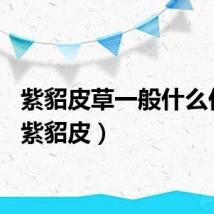 紫貂皮草一般什么价位（紫貂皮）