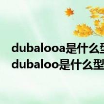 dubalooa是什么型号(dubaloo是什么型号)