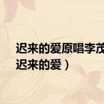 迟来的爱原唱李茂山（迟来的爱）