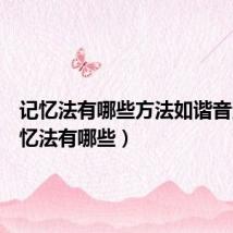 记忆法有哪些方法如谐音法(记忆法有哪些)
